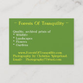 Carte de visite de nature (Dos)