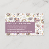 Carte de visite de nature de hiboux, d'oiseaux et (Dos)