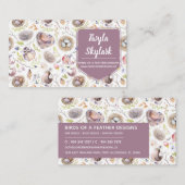 Carte de visite de nature de hiboux, d'oiseaux et (Devant / Derrière)