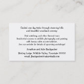 Carte de visite de nature et de faune (Dos)