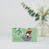 carte de visite de neige de Little Red Ridding Hoo (Debout devant)