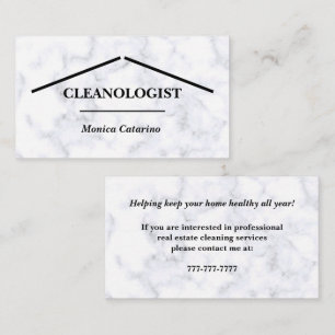 Carte de visite de nettoyage à domicile Marbre bla