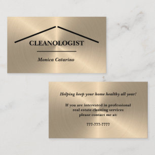Carte de visite de nettoyage à domicile Shiny Gold