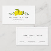 Carte de visite de nettoyage à fleur citron et bla (Devant / Derrière)