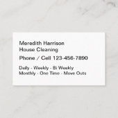 Carte de visite de nettoyage de la meilleure maiso (Dos)