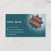 Carte de visite de nettoyage de maison bleue sans (Dos)