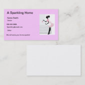 Carte de visite de nettoyage de maison Pink Maid L (Devant / Derrière)