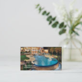 Carte de visite de nettoyage de piscine profession (Debout devant)