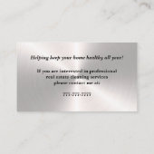 Carte de visite de nettoyage résidentiel Silver Mi (Dos)