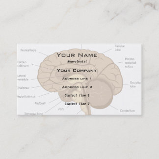Carte de visite de neurologue d'anatomie de