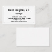 Carte de visite de neurologue professionnel et ord (Devant / Derrière)