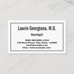 Carte de visite de neurologue professionnel et ord