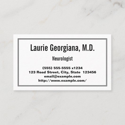 Carte de visite de neurologue professionnel et ord (Devant)