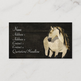 Carte de visite de noir de cheval blanc rétro