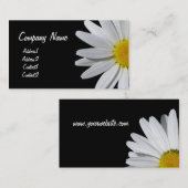 Carte de visite de noir de fleuriste de marguerite (Devant / Derrière)