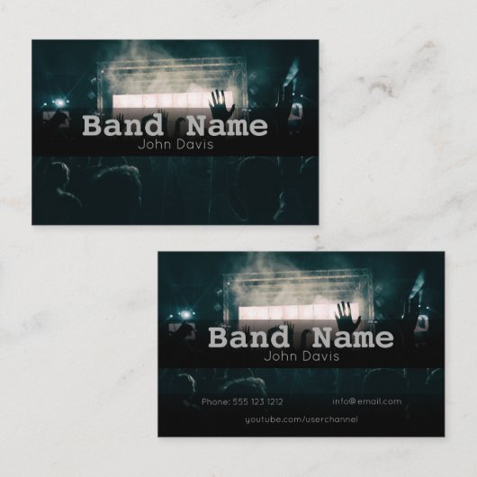 Carte de visite de nom de bande simple (Devant / Derrière)