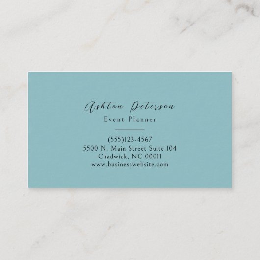 Carte de visite de nom de script moderne minimalis (Dos)