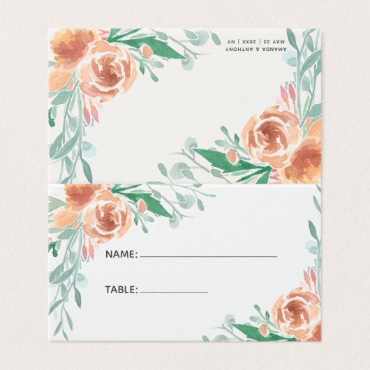 Carte de visite de nom de table plié (Extérieur déplié)