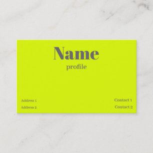 carte de visite de nom jaune fluorescent