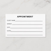 Carte de visite DE NOMINATION carte de visite. (Dos)