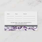Carte de visite de nomination élégant Purple (Dos)