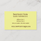 Carte de visite de norme de ferme de Taureau ou de (Dos)