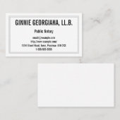 Carte de visite de notaire conservateur (Devant / Derrière)