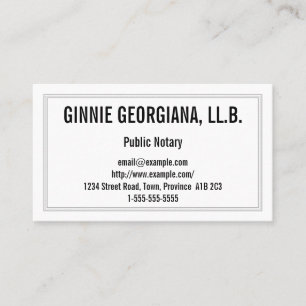 Carte de visite de notaire public conservateur