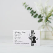 Carte de visite de notes de musique violon (Debout devant)
