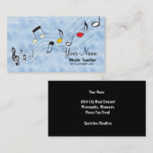 Carte de visite de notes musicales (Devant / Derrière)