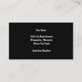 Carte de visite de notes musicales (Dos)