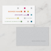 Carte de visite de nounou Carrés brillants (Devant / Derrière)