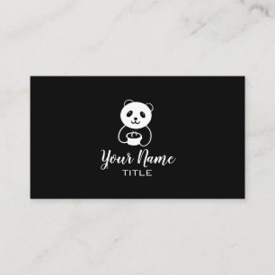 Carte de visite de nourriture de café d'ours pand