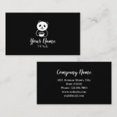 Carte de visite de nourriture de café d'ours panda (Devant / Derrière)