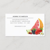 Carte de visite de nutrition des fruits frais (Dos)