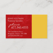 Carte de visite de nutritionniste (Dos)