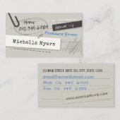 Carte de visite de page de carnet (Devant / Derrière)