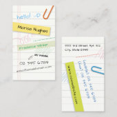 Carte de visite de page de carnet (Devant / Derrière)