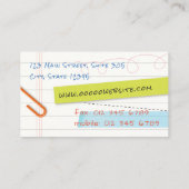 Carte de visite de page du bloc-notes n° 02 (Dos)