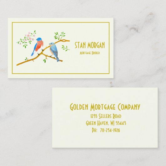 Carte de visite de paire Bluebirds (Devant / Derrière)