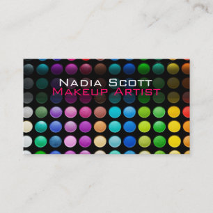 Carte de visite de palette de maquilleur lumineux