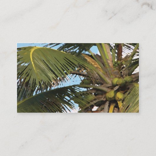Carte de visite de palmier - bleu (Dos)