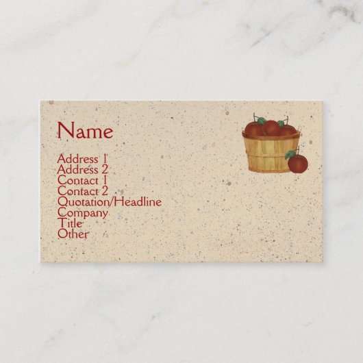 Carte de visite de panier Apple (Devant)