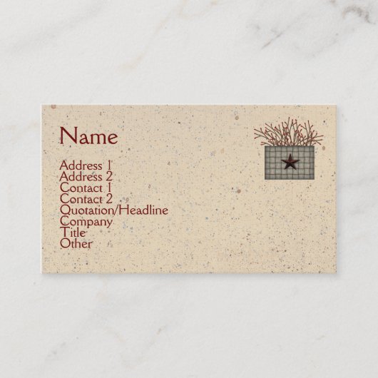 Carte de visite de panier principal (Devant)