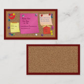 Carte de visite de panneau de liège (Devant / Derrière)