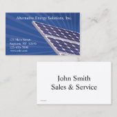 Carte de visite de panneaux solaires (Devant / Derrière)