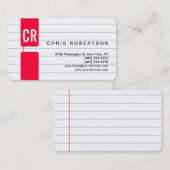 Carte de visite de papier à angle arrondi Monogram (Devant / Derrière)