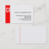 Carte de visite de papier à angle arrondi Monogram (Devant / Derrière)