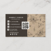 Carte de visite de papier d'artisanat botanique mo (Dos)