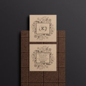 Carte de visite de papier d'artisanat botanique mo